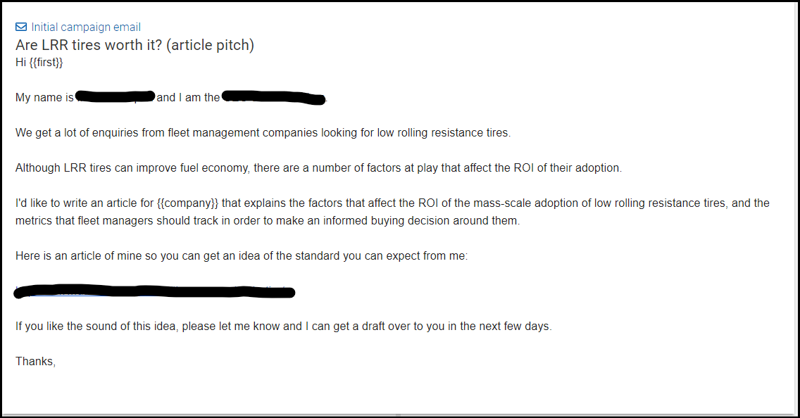 Shoulder niche guest post outreach example 2